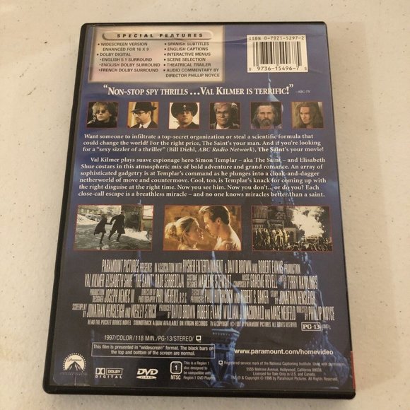The Saint (DVD, 1997) Val Kilmer, Elisabeth Shue - Widescreen Excellent - Picture 4 of 6